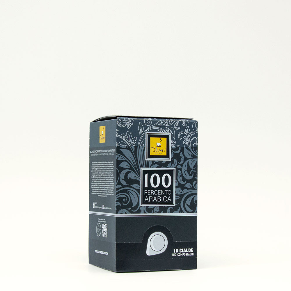 100 Percento Arabica | Paper Pods ESE | Box of 18 pcs